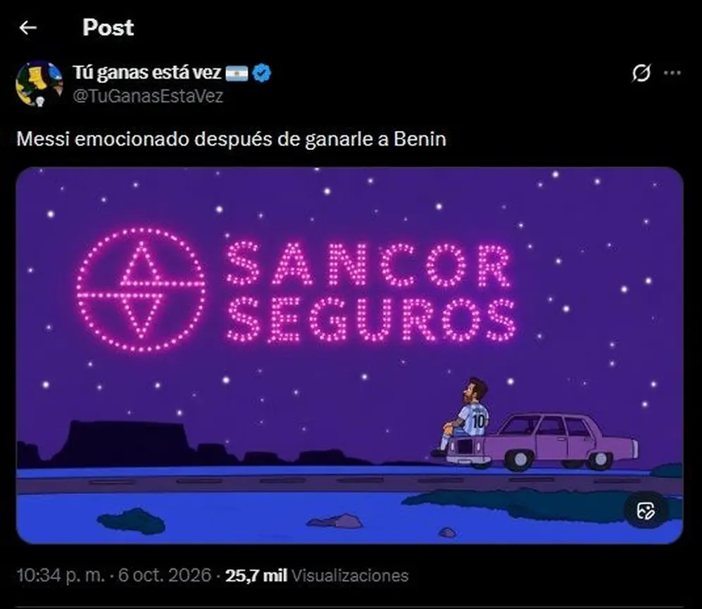 Los drones representaron a Messi pateando con la pierna derecha