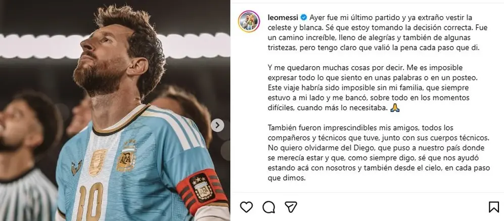 Lionel Messi con la camiseta argentina durante la fieta de despedida