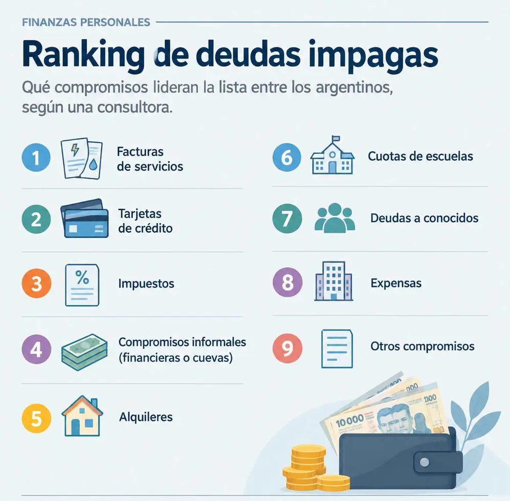 El ranking de deudas impagas, según un informe de Casa Tres