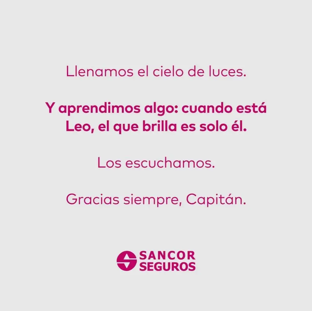 Sancor Seguros respondió a las críticas por el show de drones con un mensaje dedicado a Lionel Messi