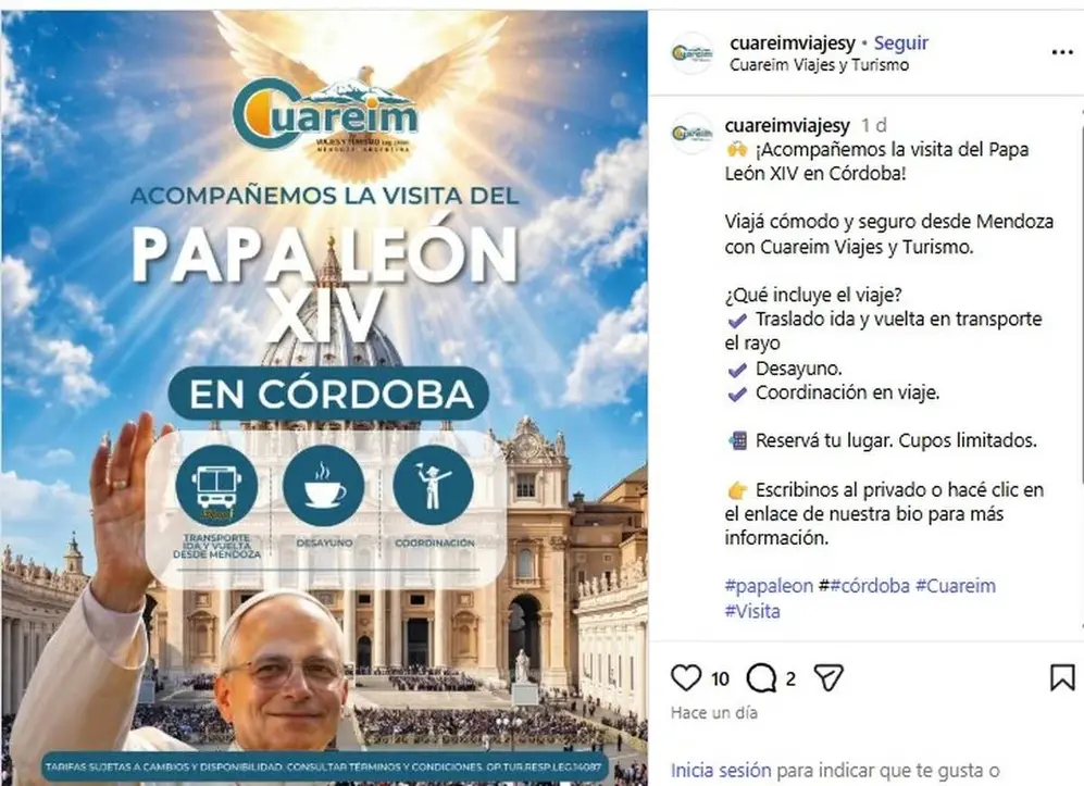 Desde Mendoza a Córdoba, uno de los tantos paquetes que ofrecen agencias de turismo