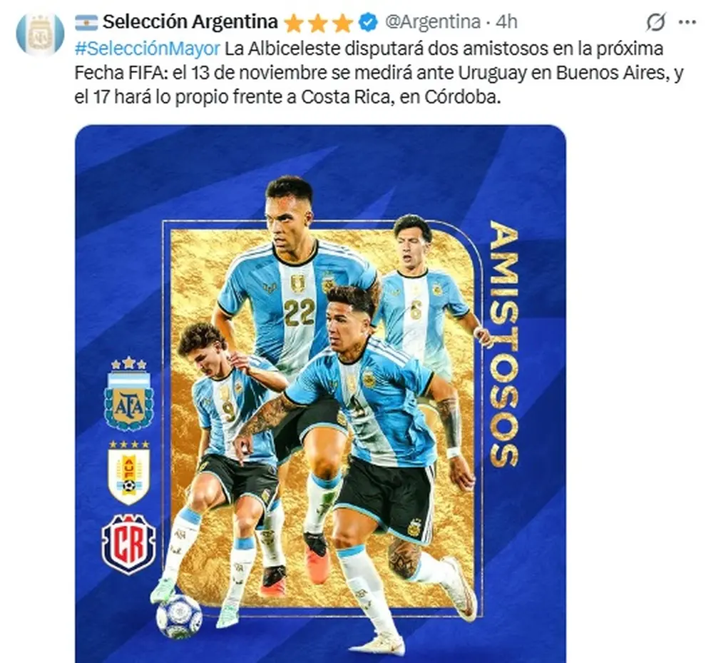 Jugadores de la Selección argentina