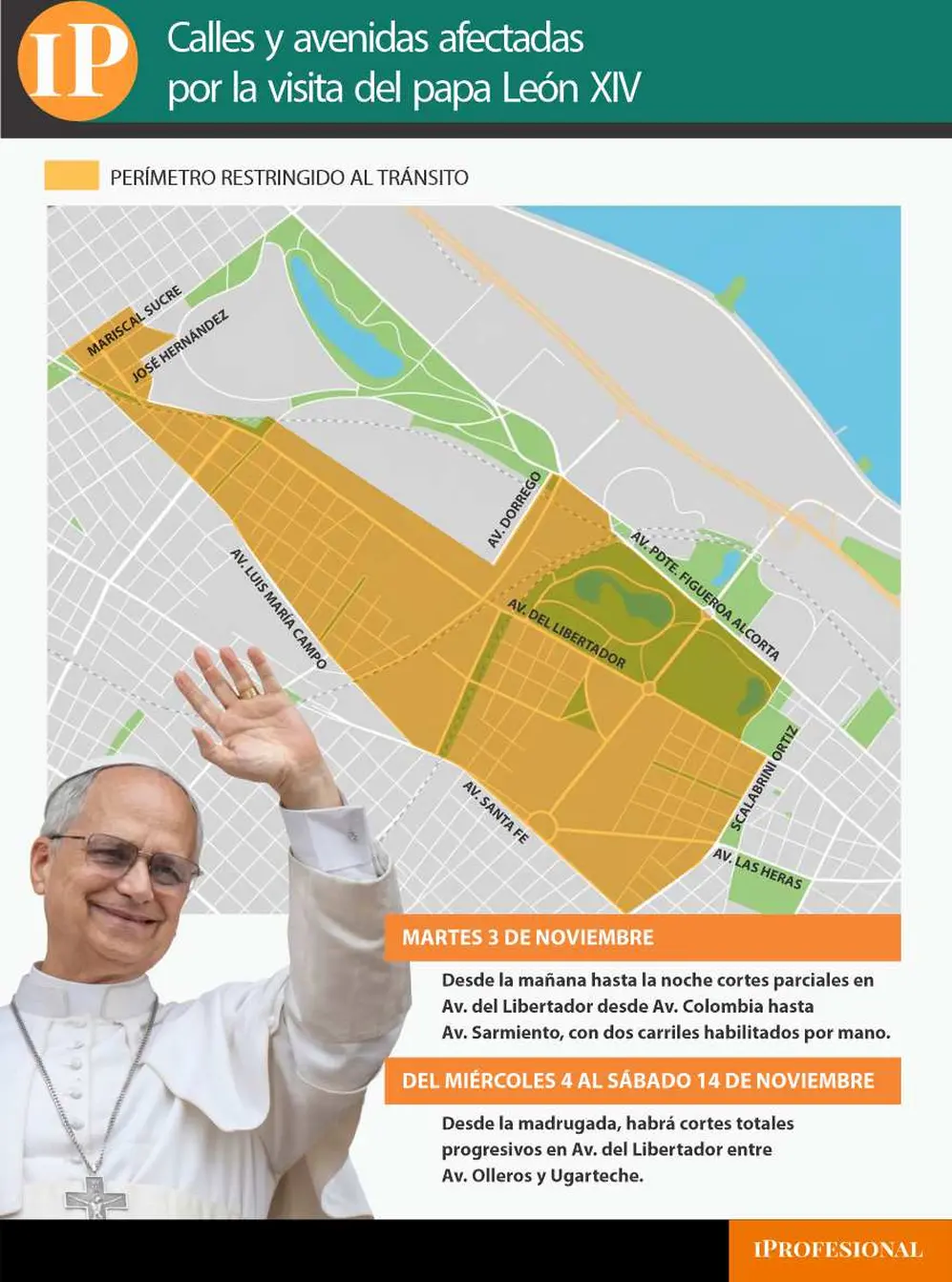 Zona que se verá afectada por cortes parciales y totales