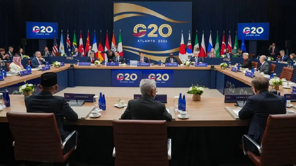 Pablo Quirno y el canciller de Brasil en la reunión del G20