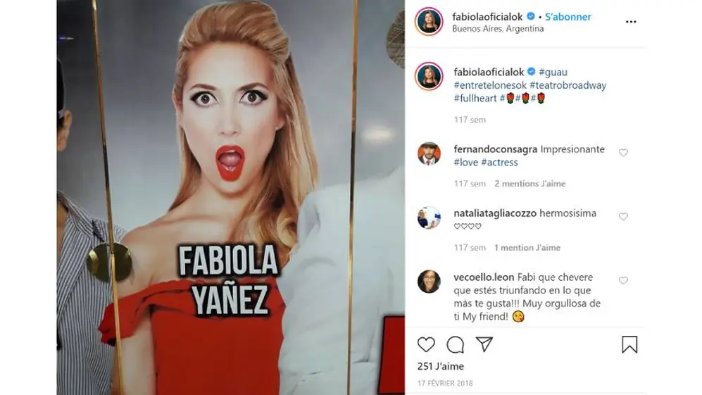 Fabiola Yánez, en una de las obras de teatro que protagonizó