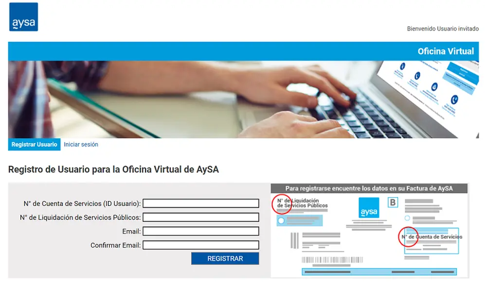 Se pueden solicitar los servicios de AySA a través de la oficina virtual