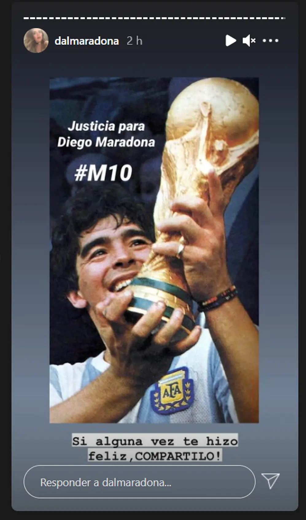 El mensaje final de Dalma Maradona