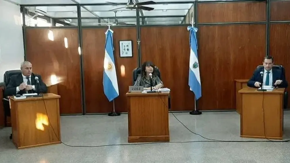 La jueza María José Gianinetto al momento de la sentencia