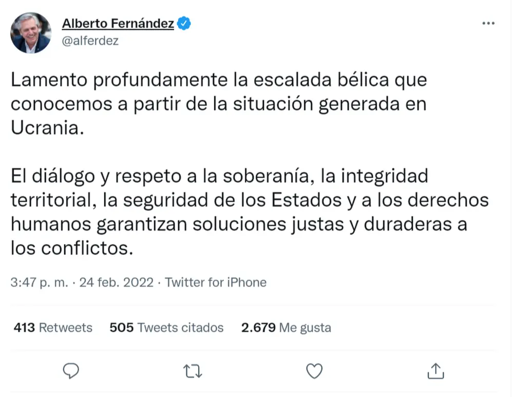 El mensaje de Alberto Fernández 