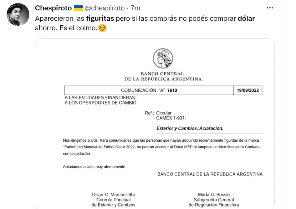 Este es el falso comunicado que en las redes se viralizó tras conocerse el nuevo cepo y la falta de figuritas.
