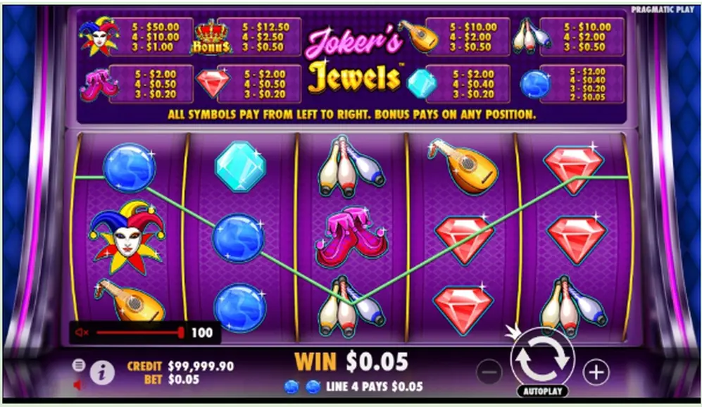 Giros dulces en la máquina de slots online Joker’s Jewels