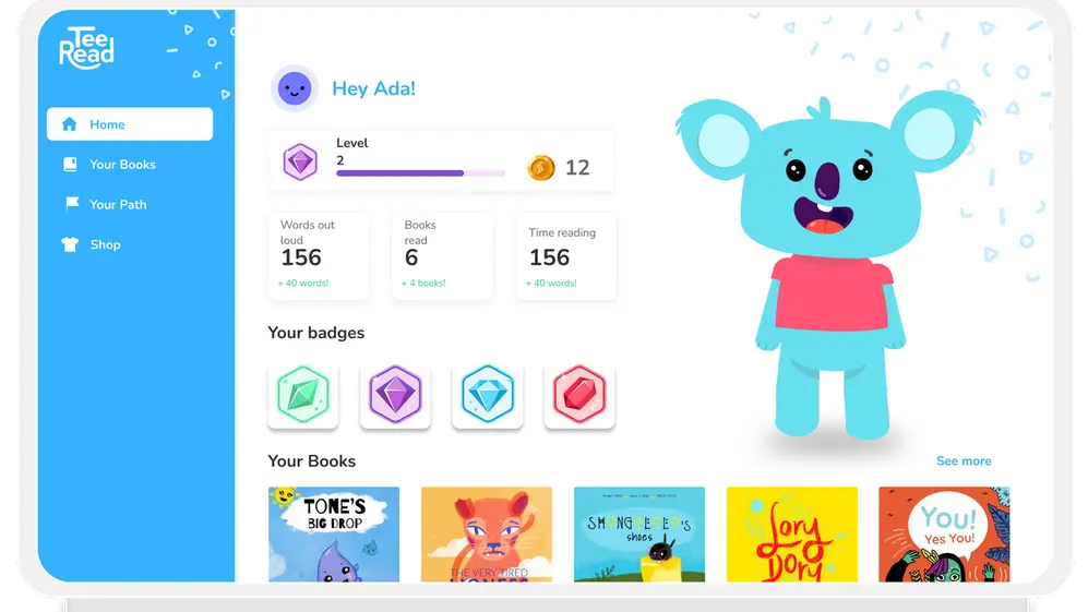 En TeeRead, los estudiantes interactuan con avatares, practican la pronunciación con retroalimentación automática y acceder a una amplia variedad de libros y actividades