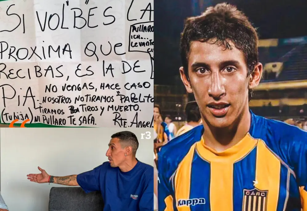 El cartel con amenazas que recibió Di María.