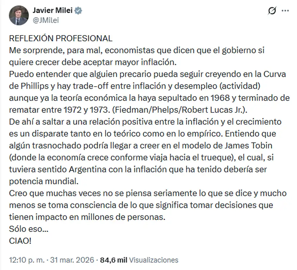 tuit Milei