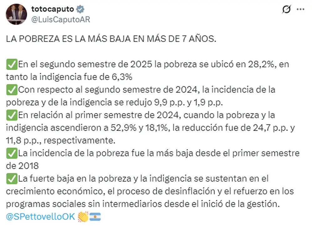 Luis Caputo también habló de 