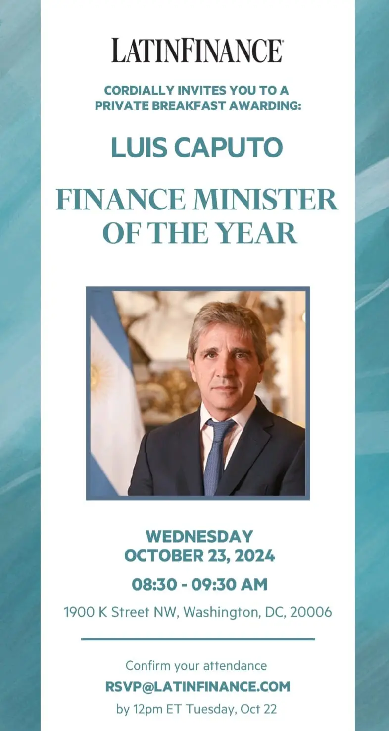 Así promocionó Latinfinance el evento al que asistirá Luis Caputo.
