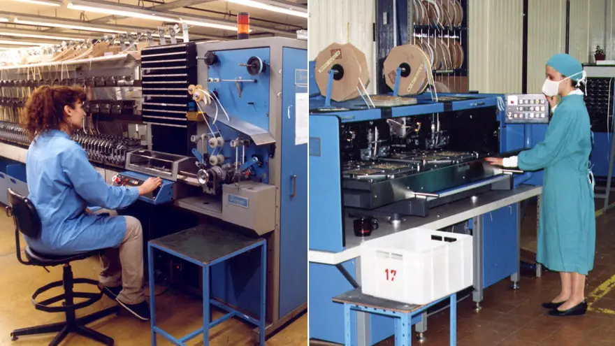 Máquinas de inserción automática en 2007.