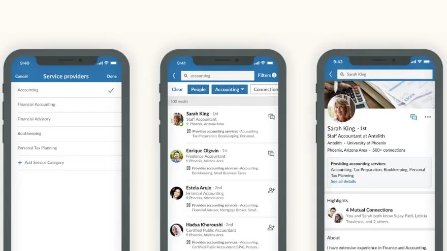 Buscar servicios en LinkedIn