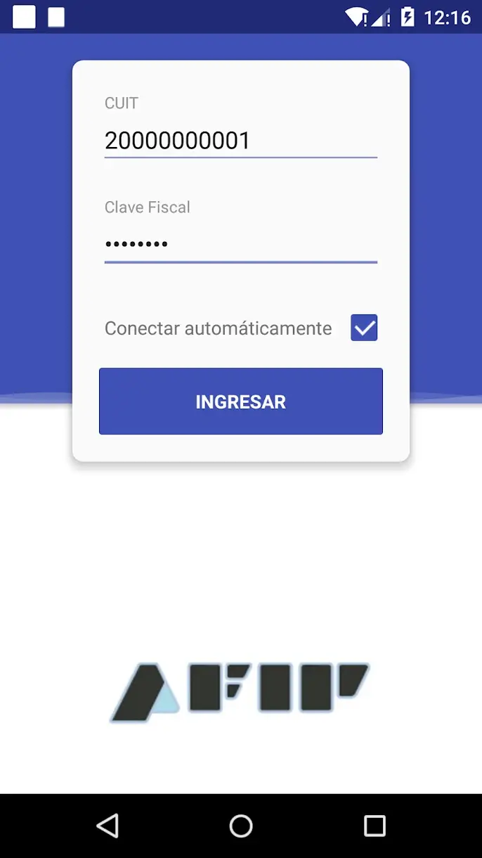 Así se ve la primera pantalla que se ve en la app cuando se abre para hacer una factura electrónica