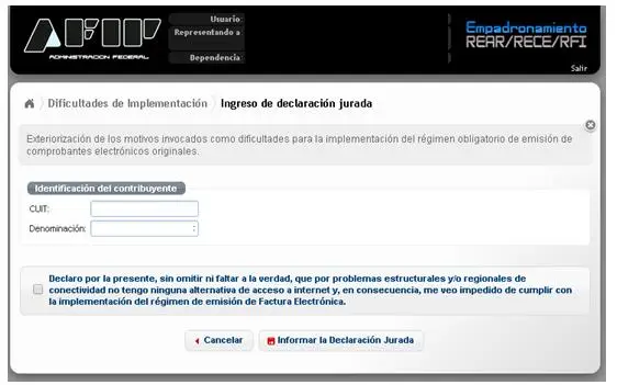 Esta es la última pantalla del proceso de reporte de dificultades