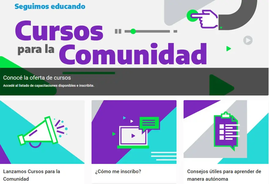 Homepage del portal Educ.ar, que ahora cuenta con el aporte de Banco Macro.
