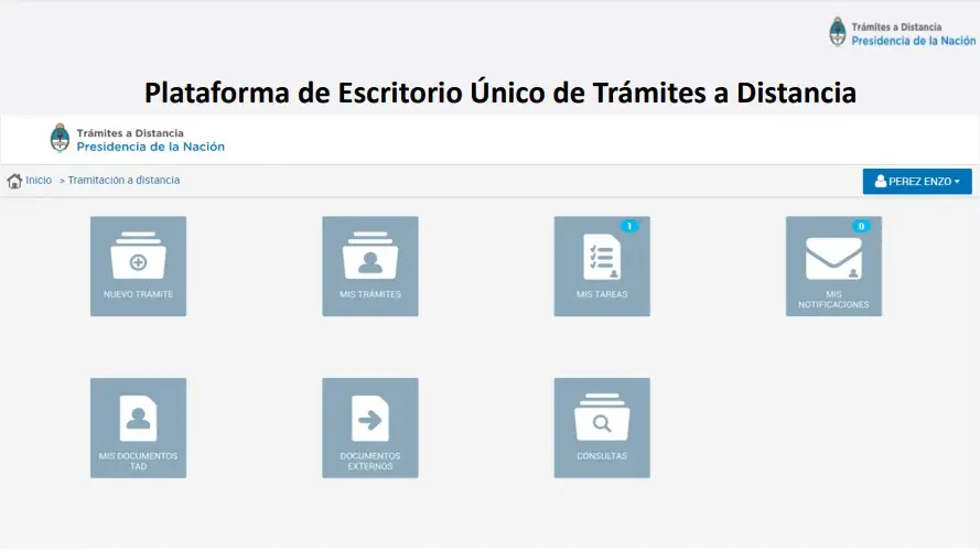 Trámites a Distancia TAD, el escritorio.
