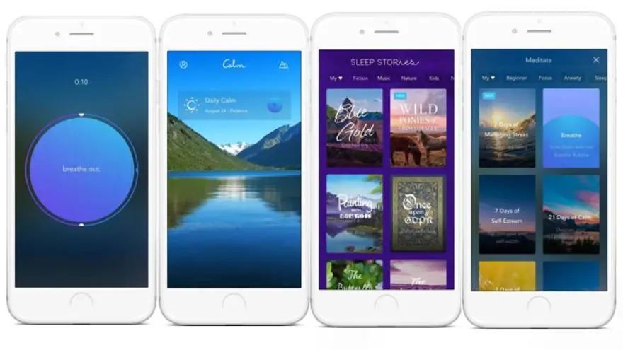Calm ofrece diversos ejercicios para meditar, tanto en su versión gratuita como en su versión paga