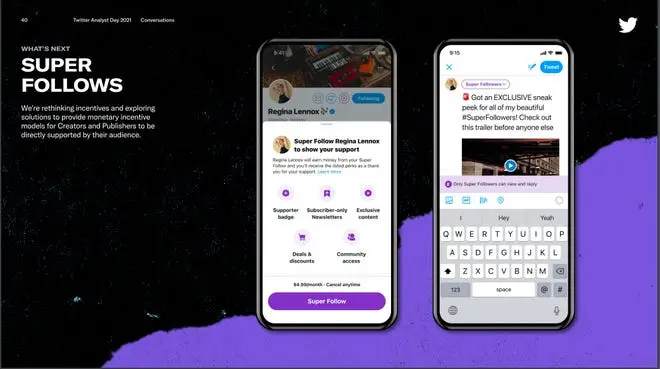 Captura de pantalla de la presentación de Twitter a inversores confirma el precio