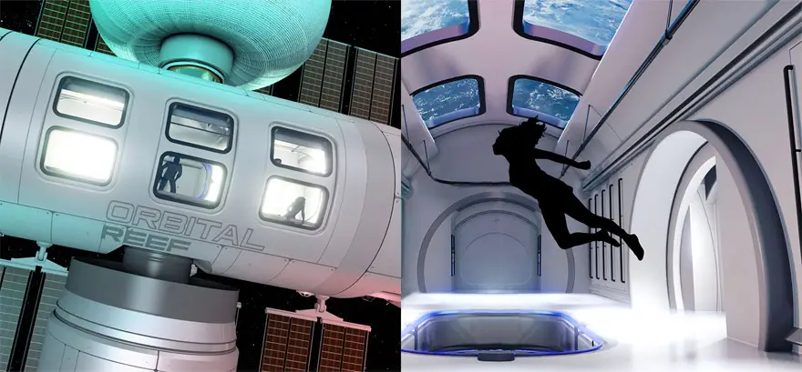 Imágenes conceptuales de la futura estación espacial de Blue Origin.