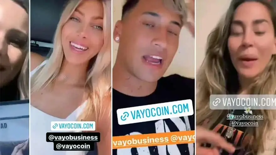 Fueron muchos los famosos que promocionaron Vayo Coin en sus redes sociales