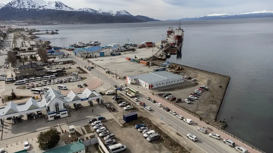 Puerto de Ushuaia, capital de Tierra del Fuego.