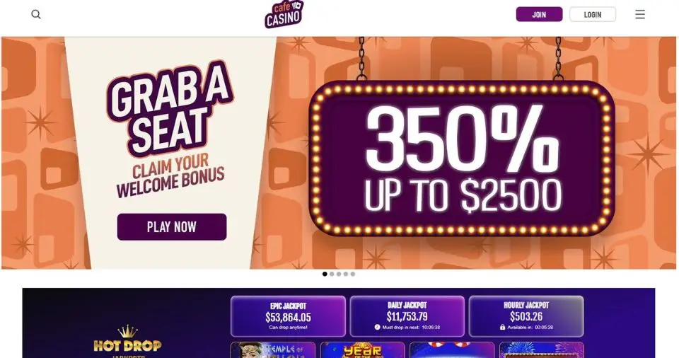 Cafe Casino Online Interface on Mobile and Desktop