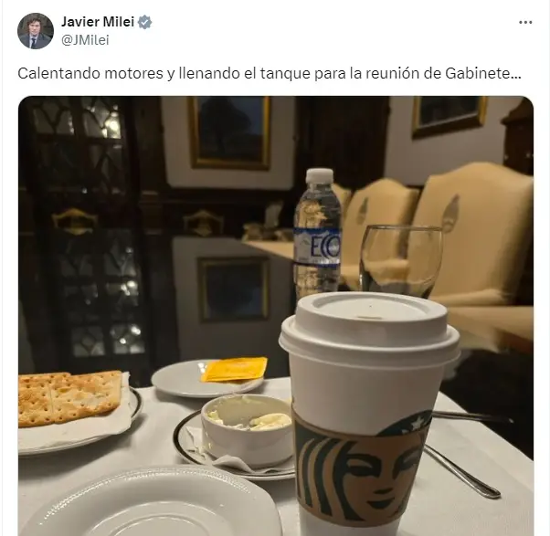 El mensaje de Javier Milei en redes, antes de reunirse con sus ministros