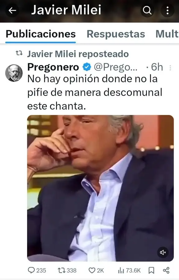 El reposteo de Javier Milei que indignó a Marcelo Longobardi