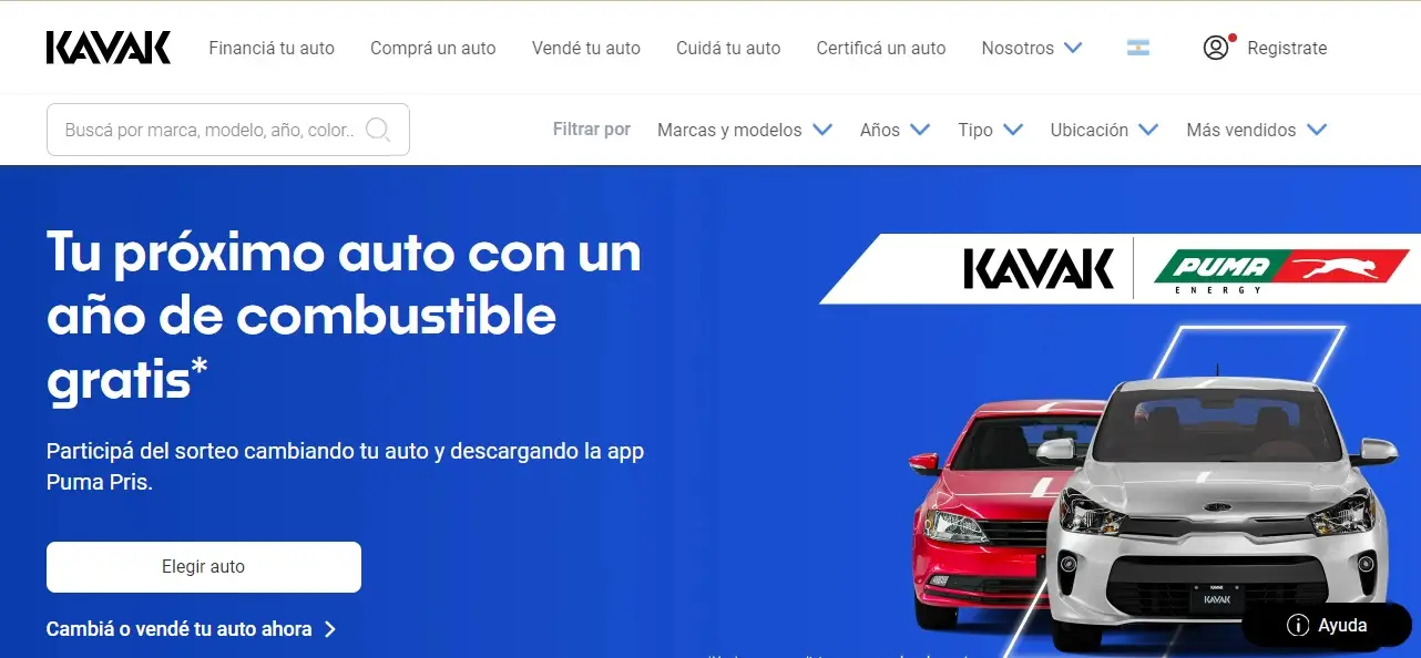 Kavak es otra de las web para compra de autos.