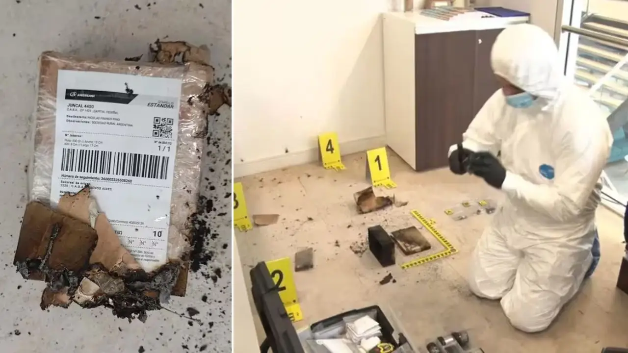 Así era el paquete explosivo que llegó a las oficinas de la Sociedad Rural en Palermo