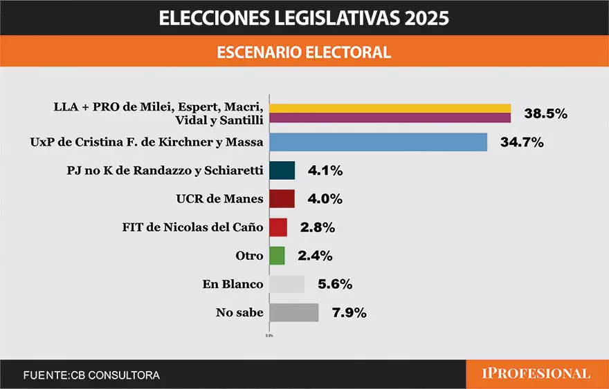 El oficialismo y el PRO tiene más chances de ganarle al kirchnerismo en una alianza, según el sondeo