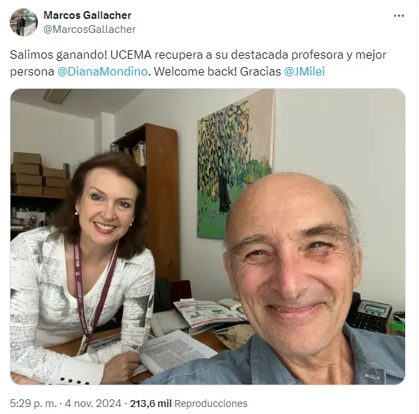 Diana Mondino volvió a dar clases en la UCEMA, tras la salida de Cancillería