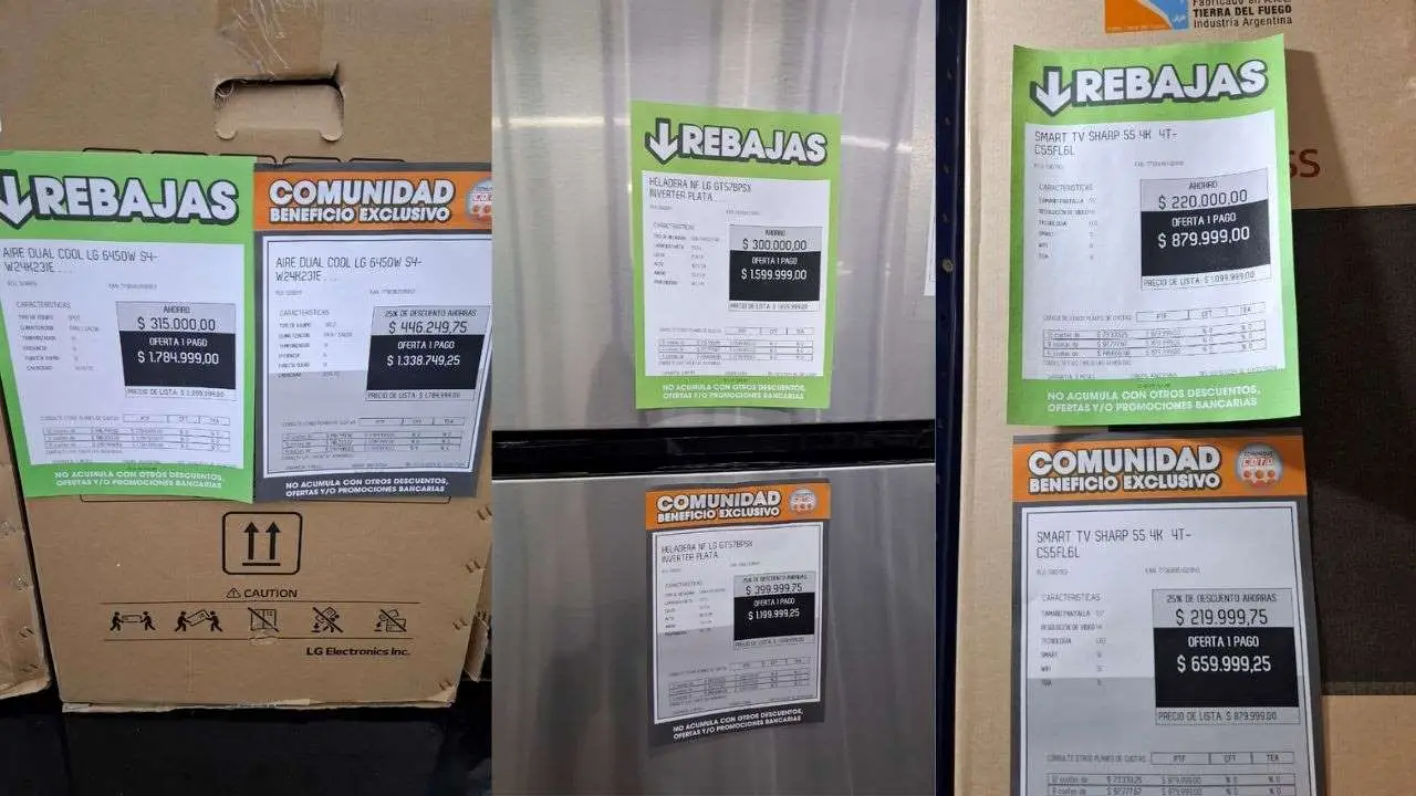 En el outlet de Coto es posible encontrar televisores, heladeras y aires acondicionados con rebaja