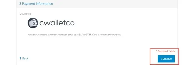Elegí 'CWALLETCO' como método de pago y confirmá tu pedido