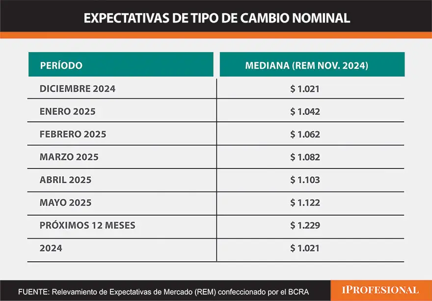 El precio del dólar mayorista sería de $1.229 para fin de noviembre.