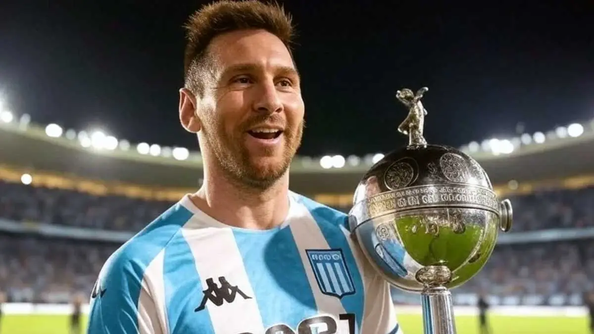 Lionel Messi con la camiseta de Racing