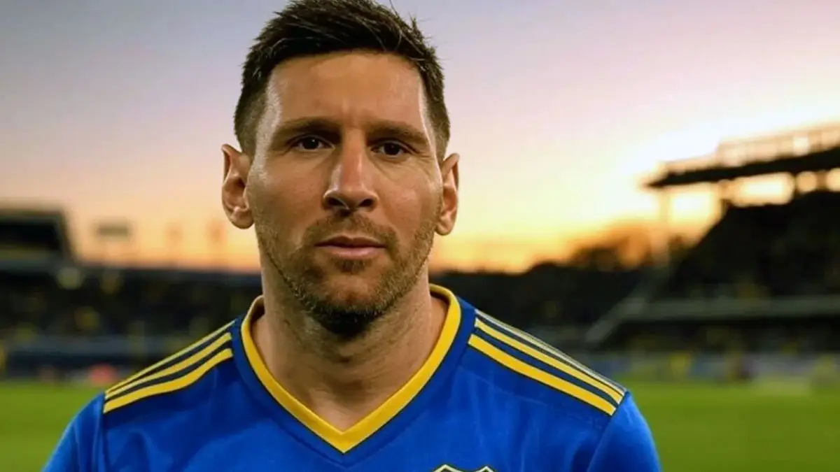 Lionel Messi con la camiseta de Boca.