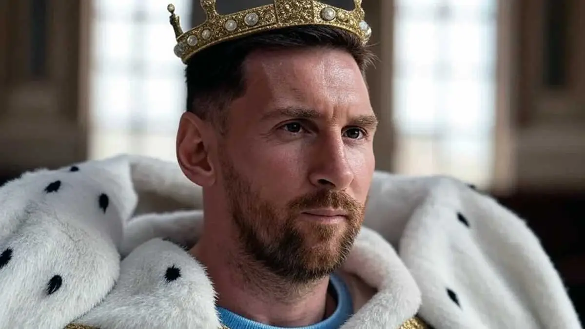 Lionel Messi con tapado de visón.