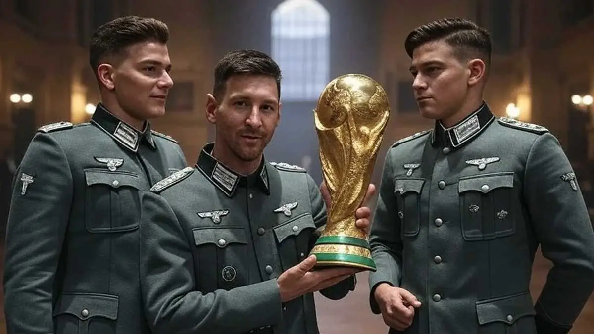 Lionel Messi con ropa militar.