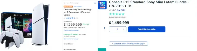 Los precios de la PlayStation 5 en las dos plataformas