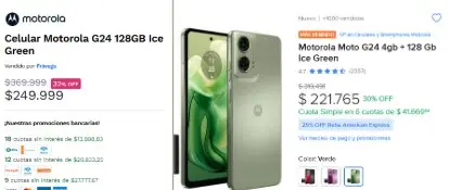 Los precios del mismo celular en Frávega y Mercado Libre