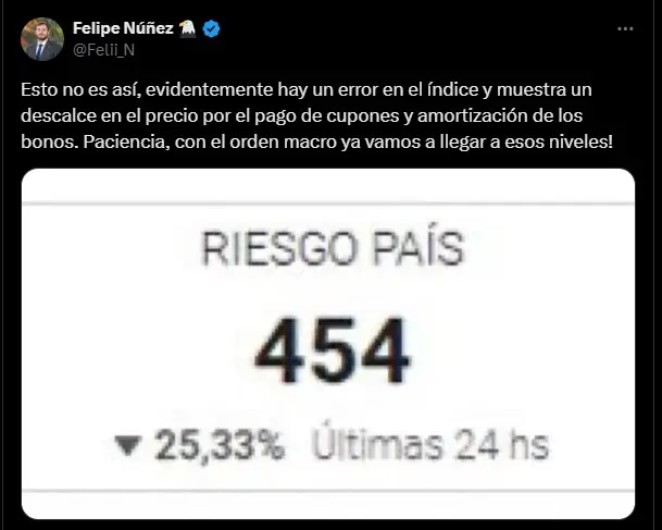 La aclaración de Felipe Núñez, asesor de Luis Caputo en el Ministerio de Economía