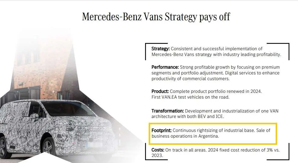 La confirmación en el plan anual de Mercedes Benz Alemania.