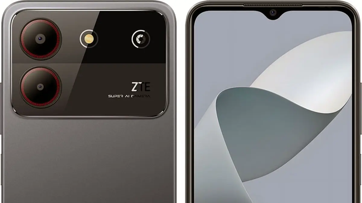 Frente y dorso superior del celular ZTE Blade A54